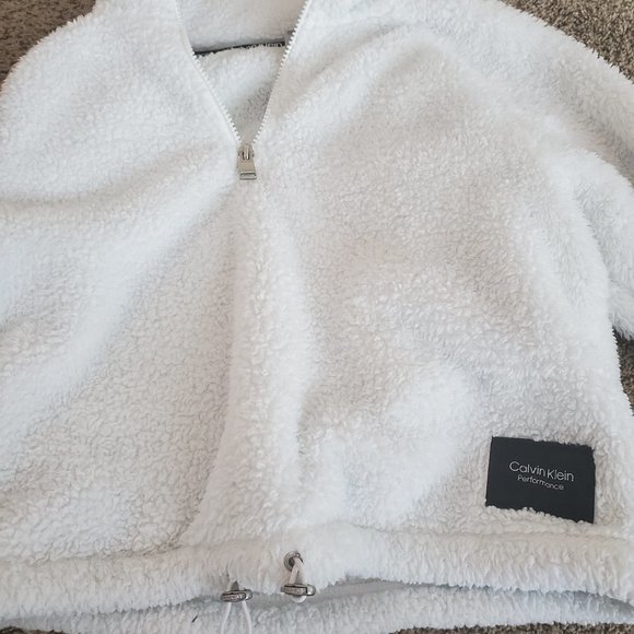 Calvin Klein sherpa cropped hoodie adjustable - Picture 2 of 2
